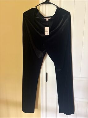 Black Velvet Wide-Leg Pants